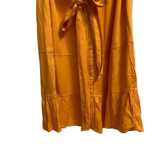 Splendid Jamie Tiered Mini Dress Size XS Short Sleeves Orange Nectar Coquette - Picture 9 of 15